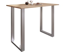 VCM Premium houten aluminium bartafel bistrotafel barbalietafel Xona 140x80 cm Premium houten aluminium bartafel bistrotafel barbalietafel Xona 140x80 cm