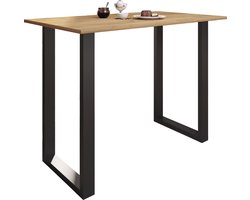 VCM Premium houten aluminium bartafel bistrotafel barbalietafel Xona 140x80 cm Premium houten aluminium bartafel bistrotafel barbalietafel Xona 140x80 cm