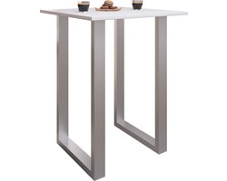 VCM Premium houten aluminium bartafel bistrotafel barbalietafel Xona 80x50 cm Premium houten aluminium bartafel bistrotafel barbalietafel Xona 80x50 cm