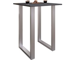 VCM Premium houten aluminium bartafel bistrotafel barbalietafel Xona 80x50 cm Premium houten aluminium bartafel bistrotafel barbalietafel Xona 80x50 cm