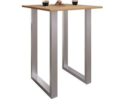 VCM Premium houten aluminium bartafel bistrotafel barbalietafel Xona 80x50 cm Premium houten aluminium bartafel bistrotafel barbalietafel Xona 80x50 cm