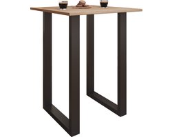 VCM Premium houten aluminium bartafel bistrotafel barbalietafel Xona 80x50 cm Premium houten aluminium bartafel bistrotafel barbalietafel Xona 80x50 cm