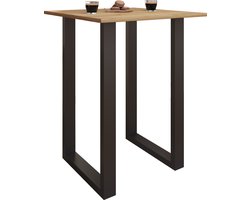 VCM Premium houten aluminium bartafel bistrotafel barbalietafel Xona 80x50 cm Premium houten aluminium bartafel bistrotafel barbalietafel Xona 80x50 cm