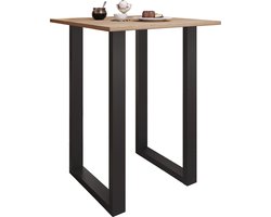 VCM Premium houten aluminium bartafel bistrotafel barbalietafel Xona 80x80 cm Premium houten aluminium bartafel bistrotafel barbalietafel Xona 80x80 cm