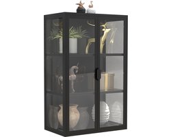 VCM stalen wandvitrine wandvitrine glas wandvitrine glas 95x60x35 cm Floka L