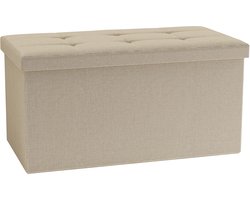 VCM Stoff Sitzbank | Maße ca. H. 38 x B. 76 x T. 38 cm | Kiste für flexiblen Einsatz in allen Wohnräumen | Aufbewahrungsbox | Sitztruhe - Boxas