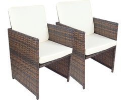 VCM VCM 2-delige set tuinstoel lounge stoel fauteuil rotan balkonstoel camping zitkussen Raloso VCM 2-delige set tuinstoel lounge stoel fauteuil rotan balkonstoel camping zitkussen Raloso