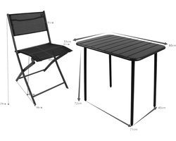 VCM VCM 3-delige bistroset eettafel tuinset balkonset stoel opvouwbare tafel tuin camping Sumila VCM 3-delige bistroset eettafel tuinset balkonset stoel opvouwbare tafel tuin camping Sumila
