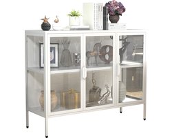 VCM VCM stalen vitrinekast glazen vitrinekast dressoir ladekast highboard vrijstaande vitrinekast 80x100x35 Floka L VCM stalen vitrinekast glazen vitrinekast dressoir ladekast highboard vrijstaande vitrinekast 80x100x35 Floka L