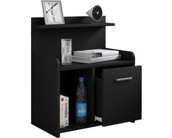 VCM zwarte nachtkastje, nachtkastje, nachtkastje voor slaapkamer, groot nachtkastje, nachtkastje met lades voor slaapkamer, nachtkastje met lades, nachtkastjes Hoog nachtkastje Bijzettafel Lade Console Boxspring nachtkastje Nilasa