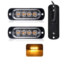 VCTparts® Professionele Oranje Gele LED Grillflitsers en Bumperflitsers (IP65) Krachtige Stroboscoop Zwaailichten Set voor Werkverkeer en Hulpdiensten