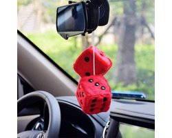 VCTparts® Rode Binnenspiegel Hanger Dobbelstenen Dobbelsteentjes Spiegel - Rood