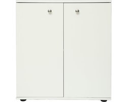 VDD - Archiefkast - Archiefkasten - Dossierkast - Kantoorkast - Wandkast - Wandkastje - Wandkasten met Deuren - Wandkasten Woonkamer - Wandkast Wit - Archiefkast Wit - 75 x 70 x 40 cm - Wit