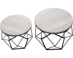 VDD - Bijzettafeltje industrieel vintage stijl - salontafels - set van 2
