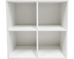 VDD - Boekenkast - Vakkenkast - Opbergkast - Boekenrek - Open kast - Boekenkast kind - Archiefkast - Boekenplank - Wandkast - Kubus kast - Kallax - 4 open vakken - 70 x 70 x 34 cm - Wit