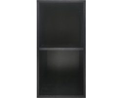 VDD - Boekenkast - Vakkenkast - Opbergkast - Boekenrek - Open kast - Boekenkast kind - Archiefkast - Wandkast - Boekenplank - Kubus kast - Kallax - Bookshelf - Vakkenkasten - 2 open vakken - Hout - 36 x 33 x 69 cm - Zwart