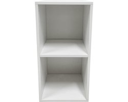 VDD - Boekenkast - Vakkenkast - Opbergkast - Boekenrek - Open kast - Boekenkast kind - Archiefkast - Wandkast - Boekenplank - Kubus kast - Kallax - Bookshelf - Vakkenkasten - 2 open vakken - Hout - 36 x 33 x 69 cm - Wit
