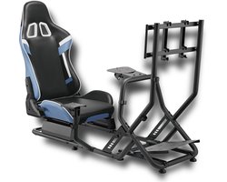 VDD Gaming - Racestoel - Race simulator - Sim Racing Cockpit - Racestoelen - Racing seat - Cockpit - Racing cockpit - Race simulator compleet - Race sim stoel - Cockpit Simulator - Volledig Verstelbaar - Met beeldscherm Bevestiging - Incl. Race stoel