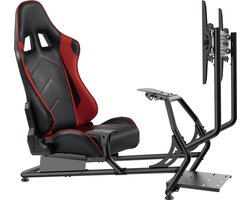 VDD Gaming - Racestoel - Race simulator - Sim Racing Cockpit - Racestoelen - Racing seat - Cockpit - Racing cockpit - Race simulator compleet - Race sim stoel - Cockpit Simulator - Volledig Verstelbaar - Met beeldscherm Bevestiging - Incl. Race stoel