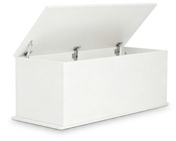 VDD Home - Speelgoedkist - Opbergkist - Opbergbak - Opbergbank - Kist - Dekenkist - Opbergkoffer - Speelgoedbank - Speelgoedopberger - Opbergbak met deksel - Opbergkast kinderen - Halbank met opbergruimte - Hout - Wit - 100 x 40 x 40 cm