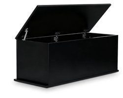 VDD Home - Speelgoedkist - Opbergkist - Opbergbak - Opbergbank - Kist - Dekenkist - Opbergkoffer - Speelgoedbank - Speelgoedopberger - Opbergbak met deksel - Opbergkast kinderen - Halbank met opbergruimte - Hout - Zwart - 100 x 40 x 40 cm