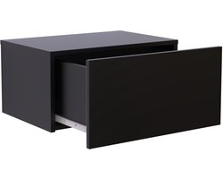 VDD – Nachtkastje – Nachtkastje Industrieel – Nachtkastje Modern - Nachtkastje Zwart – Nachtkastje Zwevend - Zwart - 50 x 36 x 25 cm