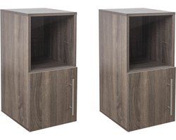 VDD - Nachtkastje - Nachtkastje set van 2 - Nachtkastjes - Nachtkastje grijs - Nachtkastje hout - Nachtkastjes grijs