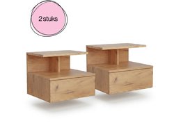 VDD - Nachtkastje (Sets van 2) - Design nachtkastjes - Nachtkastje zwevend - Wandmontage - Hout