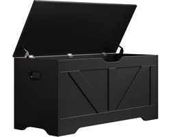 VDD - Opbergkist - Opbergkist hout - Opbergbox - Speelgoedkist - Dekenkist - Opbergkist binnen - zwart - groot - 100 x 40 x 46 cm