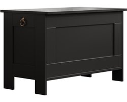 VDD - Opbergkist - Opbergkist hout - Speelgoedkist - Dekenkist - Opslagkist - zwart