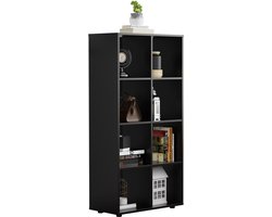 VDD - Vakkenkast - Boekenkast - Wandkast - Opbergkast - Zwart - 8 vakken