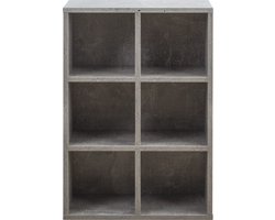 VDD Vakkenkast - Opbergkast - Boekenkast - Wandkast - 6 Open Vakken - Grijs - 97.5x 97.5x33 cm