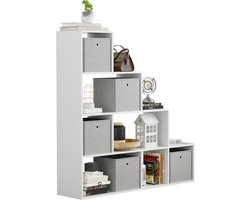 VDD - Vakkenkast - Vakken kast - Roomdivider - Trappenkast - Wit - 127,5x30x127,5cm