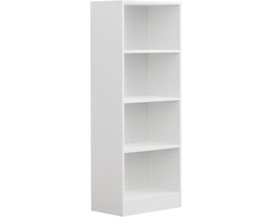 VDD – Vakkenkast – Vakken Kast – Vakkenkast Open – Wandkast – Vakkenkast Wit – 50x30x130 cm - Wit