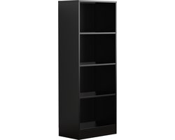 VDD – Vakkenkast – Vakken Kast – Vakkenkast Open – Wandkast – Vakkenkast Zwart – 50x30x130 cm – Zwart