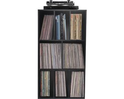 VDD Vinyl - Platenspeler Meubel - Lp kast - Vinyl kast - Platenspeler kast - Lp meubel - Platen kast - Wandkast - Boekenkast - Vinyl opberg systeem - Lp platen opbergkast - Opbergen lp vinyl platen - Vinyl opbergkas - 114 x 60 x 40 cm - Zwart