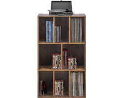 VDD Vinyl - Platenspeler Meubel - Lp kast - Vinyl kast - Platenspeler kast - Lp meubel - Platen kast - Wandkast - Boekenkast - Vinyl opberg systeem - Lp platen opbergkast - Opbergen lp vinyl platen - Vinyl opbergkas - 114 x 60 x 40 cm - Vintage bruin