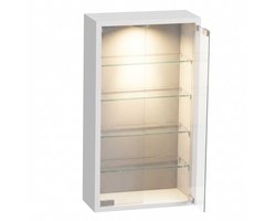 VDD – Vitrinekast – Vitrinekast met glas – Vitrinekast met led verlichting – Vitrinekastje – 40 x 12 x 60 cm - Wit