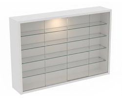 VDD – Vitrinekast – Vitrinekast met glas – Vitrinekast met led verlichting – Vitrinekastje - 75 x 14 x 55 cm - Wit