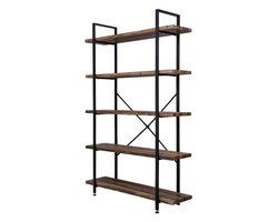 VDD Wandkast  - industrieel - metaal/hout - zwart 29,5x105x177,5