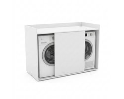 VDD - Wasmachine ombouw - Wasmachinekast - Waskast - Droger meubel - Wit