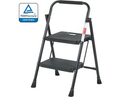 VDM Home Products Keukentrap 2 treden - Huishoudtrap - Keukentrapje - Stabiel & TÜV gecertificeerd - 150 KG draagkracht per trede
