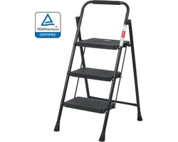 VDM Home Products Keukentrap 3 treden - Huishoudtrap - Keukentrapje - Stabiel & TÜV gecertificeerd - 150 KG draagkracht per trede