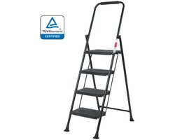 VDM Home Products Keukentrap 4 treden - Huishoudtrap - Keukentrapje - Stabiel & TÜV gecertificeerd - 150 KG draagkracht per trede