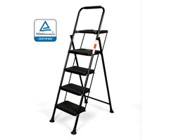 VDM Home Products Keukentrap 4 treden met gereedschapstray - Huishoudtrap - Keukentrapje - Stabiel & TÜV gecertificeerd - 150 KG draagkracht per trede