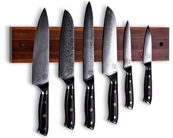 VDN Magnetische messenhouder – Acacia Hout – Extra groot – 7 tot 9 messen – Messenstrip