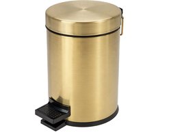 VDN Stainless Prullenbak - Pedaalemmer - Afvalbak - 3 liter - RVS - Afvalemmer - Geborsteld goud