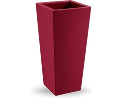 VECA hoge Plantenbak GENESIS, vierkant, 85 cm hoog, MAT ROOD