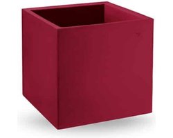 VECA plantenbak, COSMOS, kubus, 55 cm, MAT ROOD