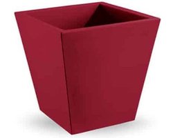 VECA plantenbak COSMOS, vierkant taps, 45 cm, MAT ROOD